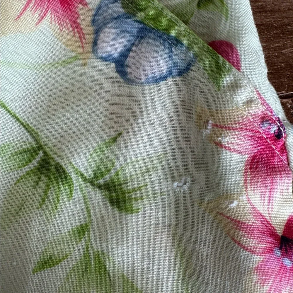 Villager Floral Skort Skirt Linen Cotton Liz Claiborne SZ 16